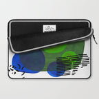Modern Mid Century Fun Colorful Abstract Minimalist Painting Shapes & Patterns Swamp Monster Greens Laptop Sleeve Gallery Image 2