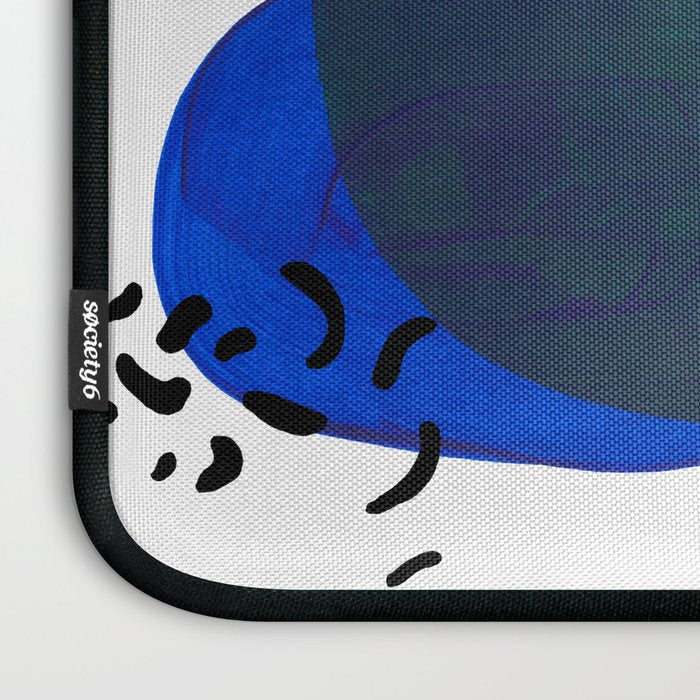 Modern Mid Century Fun Colorful Abstract Minimalist Painting Shapes & Patterns Swamp Monster Greens Laptop Sleeve Gallery Image 3