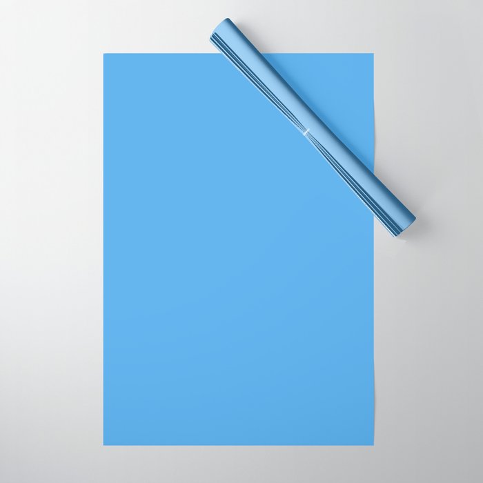 Blue Joy Solid Color Wrapping Paper Gallery Image 1
