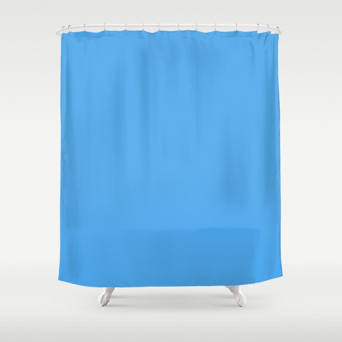 Blue Joy Solid Color Shower Curtain Gallery Image 1