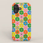 Mid Century Modern Atomic Future Colorful Dots and Stars Pattern small iPhone Case Gallery Image 1