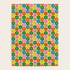 Mid Century Modern Atomic Future Colorful Dots and Stars Pattern small Poster Gallery Image 4