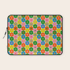 Mid Century Modern Atomic Future Colorful Dots and Stars Pattern small Laptop Sleeve Gallery Image 1