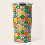 Mid Century Modern Atomic Future Colorful Dots and Stars Pattern small Travel Mug Gallery Image 1