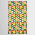 Mid Century Modern Atomic Future Colorful Dots and Stars Pattern small Tablecloth Gallery Image 2