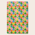 Mid Century Modern Atomic Future Colorful Dots and Stars Pattern small Cutting Board Gallery Image 1