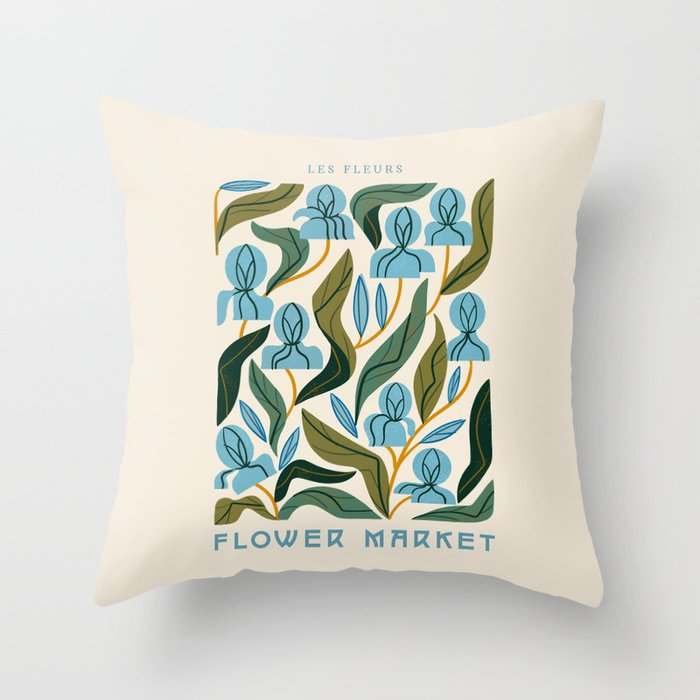 Nouveau Flower Market 2 Throw Pillow Gallery Image 6