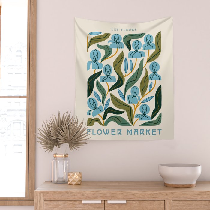 Nouveau Flower Market 2 Wall Tapestry Gallery Image 2