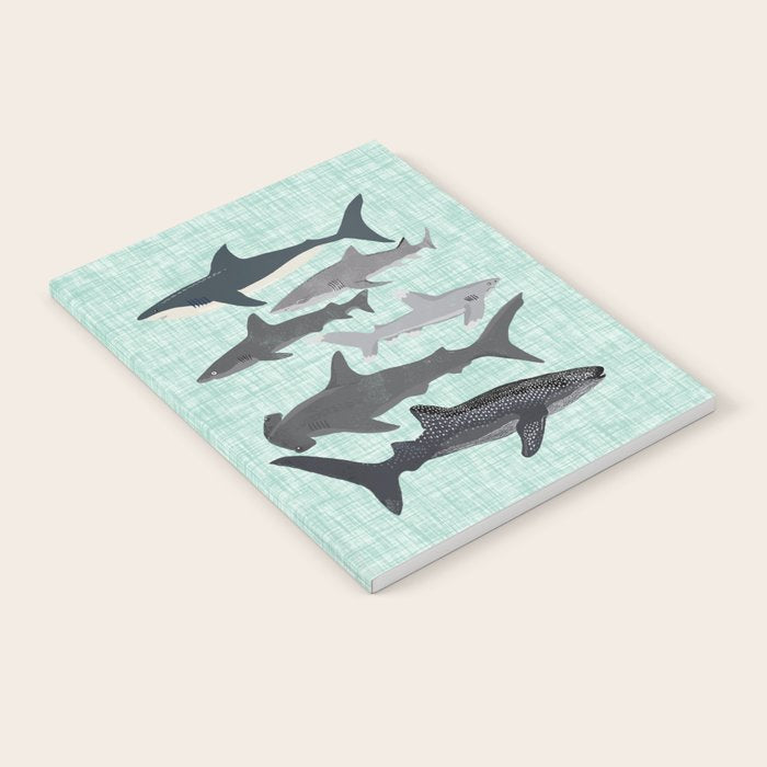 Sharks nature animal illustration texture print marine biologist sea life ocean Andrea Lauren Notebook Gallery Image 1
