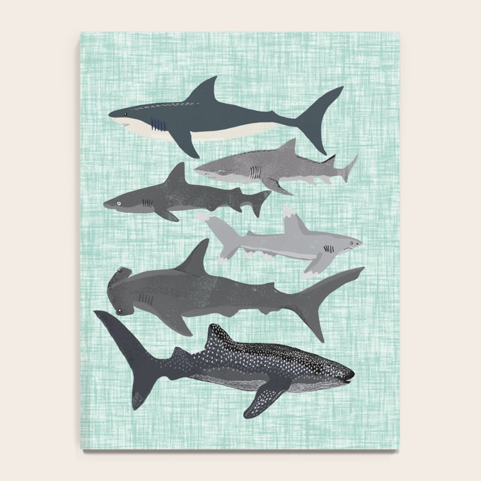 Sharks nature animal illustration texture print marine biologist sea life ocean Andrea Lauren Notebook Gallery Image 4
