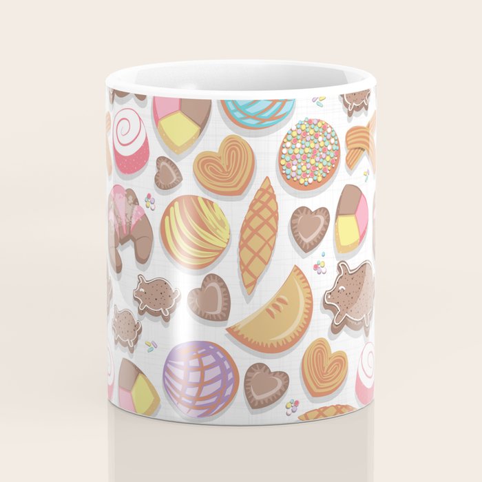 Mexican Sweet Bakery Frenzy // white background // pastel colors pan dulce Coffee Mug Gallery Image 4