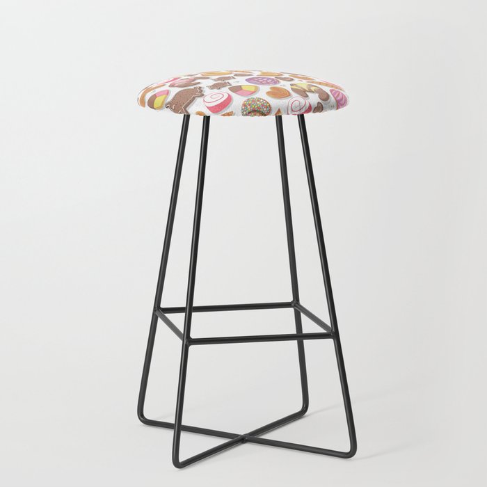 Mexican Sweet Bakery Frenzy // white background // pastel colors pan dulce Stool Gallery Image 1