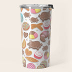 Mexican Sweet Bakery Frenzy // white background // pastel colors pan dulce Travel Mug Gallery Image 2