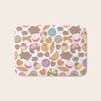Mexican Sweet Bakery Frenzy // white background // pastel colors pan dulce Bath Mat Gallery Image 1