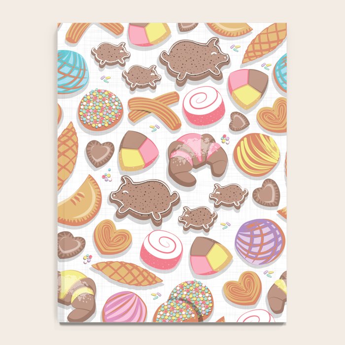 Mexican Sweet Bakery Frenzy // white background // pastel colors pan dulce Notebook Gallery Image 4