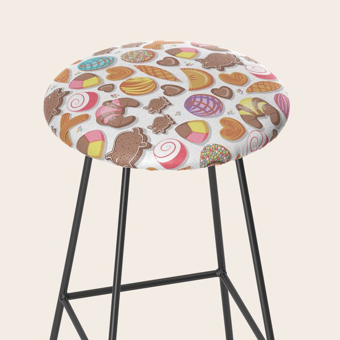 Mexican Sweet Bakery Frenzy // white background // pastel colors pan dulce Stool Gallery Image 2