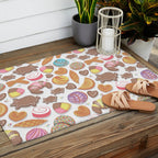 Mexican Sweet Bakery Frenzy // white background // pastel colors pan dulce Outdoor Rug Gallery Image 2
