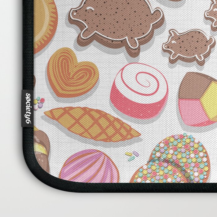 Mexican Sweet Bakery Frenzy // white background // pastel colors pan dulce Laptop Sleeve Gallery Image 3