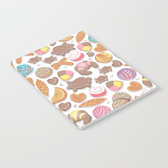 Mexican Sweet Bakery Frenzy // white background // pastel colors pan dulce Notebook Gallery Image 1