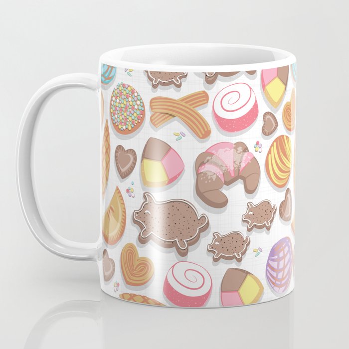 Mexican Sweet Bakery Frenzy // white background // pastel colors pan dulce Coffee Mug Gallery Image 3