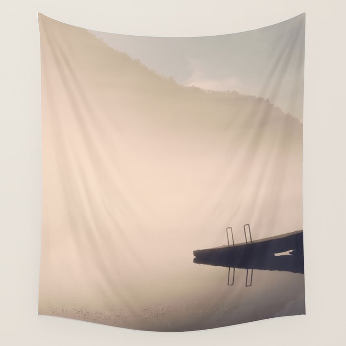 Morning Fog On The Little Tennessee River - Smoky Mountains Wall Tapestry Gallery Image 4