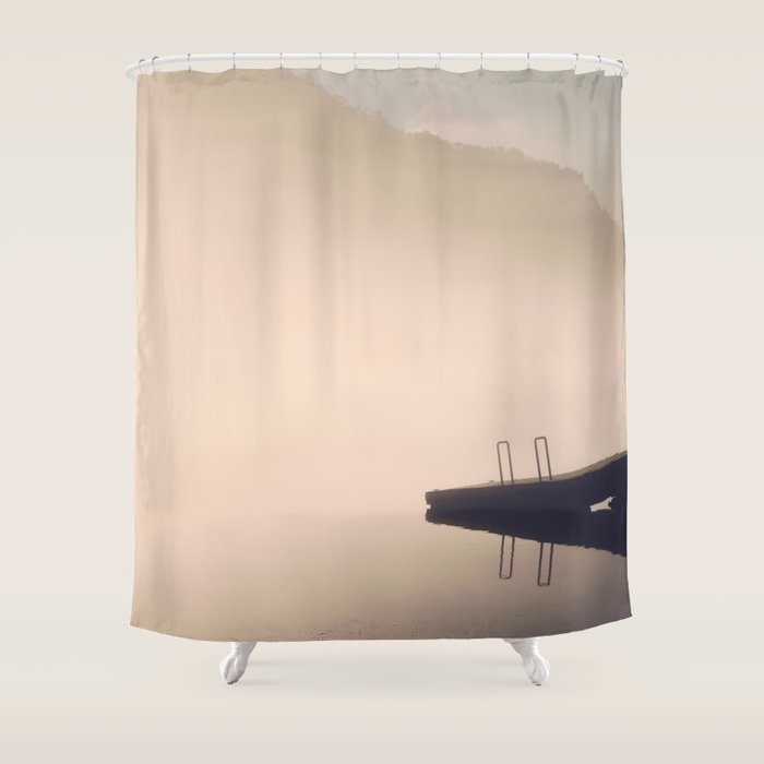 Morning Fog On The Little Tennessee River - Smoky Mountains Shower Curtain Gallery Image 1