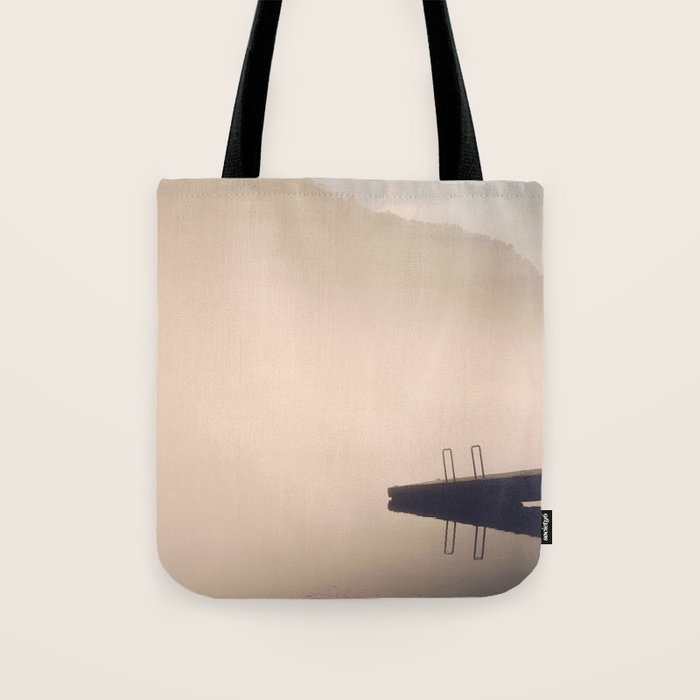 Morning Fog On The Little Tennessee River - Smoky Mountains Tote Bag Gallery Image 1