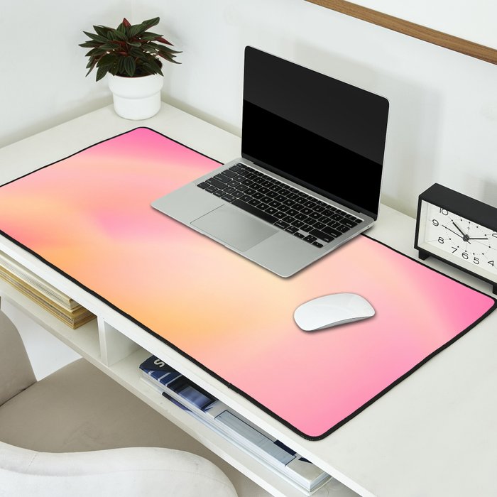 Raise Your Vibration - Pastels Aura Pink Gradient Desk Mat Gallery Image 2
