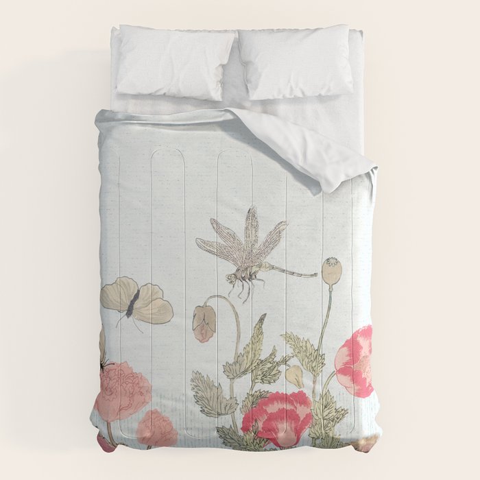 Butterflies, Dragonfly and  flowers Comforter Gallery Image 6