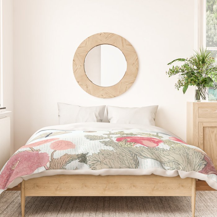 Butterflies, Dragonfly and  flowers Duvet Cover Gallery Image 3