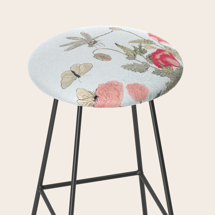Butterflies, Dragonfly and  flowers Stool Gallery Image 2