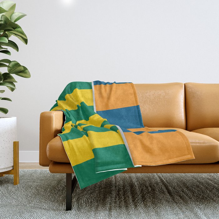 1970s Retro Stripes Throw Blanket Gallery Image 1