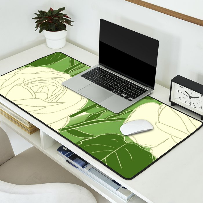 White Roses 8 Desk Mat Gallery Image 2