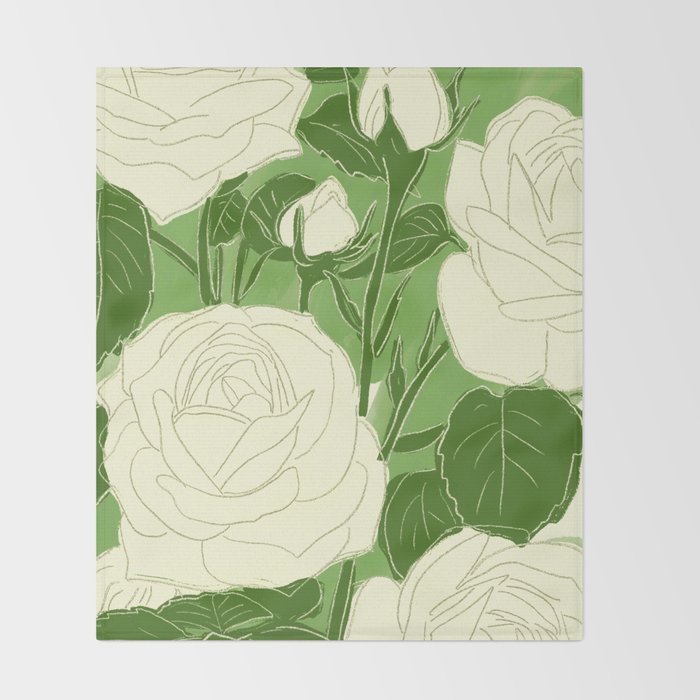 White Roses 8 Throw Blanket Gallery Image 2