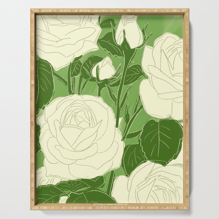White Roses 8 Serving Tray Gallery Image 1
