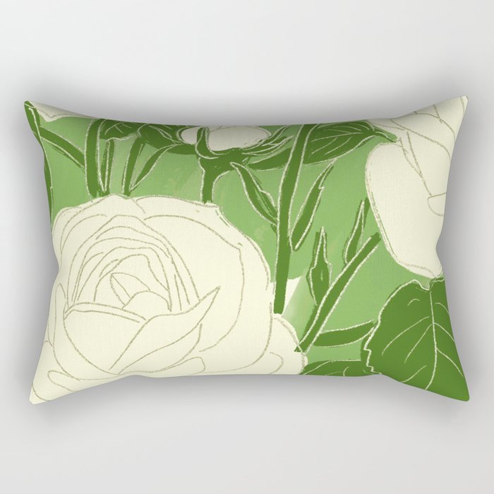 White Roses 8 Rectangular Pillow Gallery Image 2