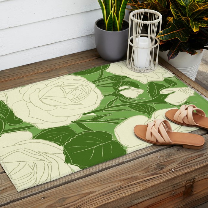 White Roses 8 Outdoor Rug Gallery Image 2