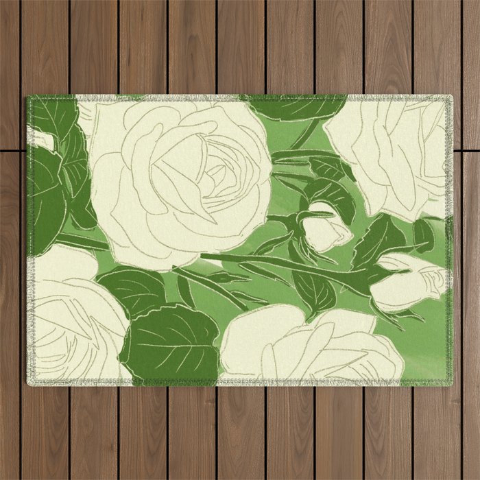 White Roses 8 Outdoor Rug Gallery Image 1