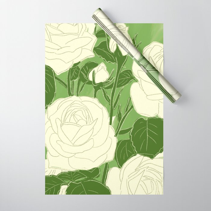 White Roses 8 Wrapping Paper Gallery Image 1