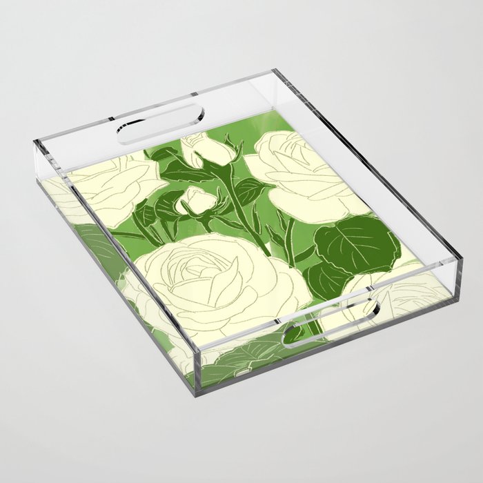 White Roses 8 Acrylic Tray Gallery Image 1