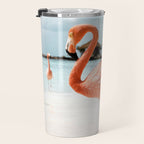 Pink Flamingo Beach Summer Photo | Aruba Tropical Island Art Print | Caribbean Travel Photography Travel Mug Gallery Image 3