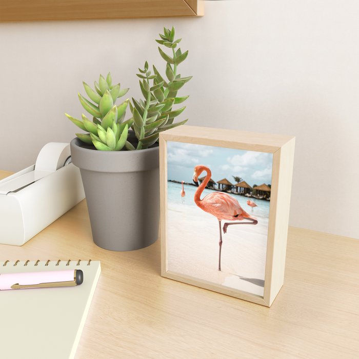 Pink Flamingo Beach Summer Photo | Aruba Tropical Island Art Print | Caribbean Travel Photography Mini Art Print Gallery Image 2
