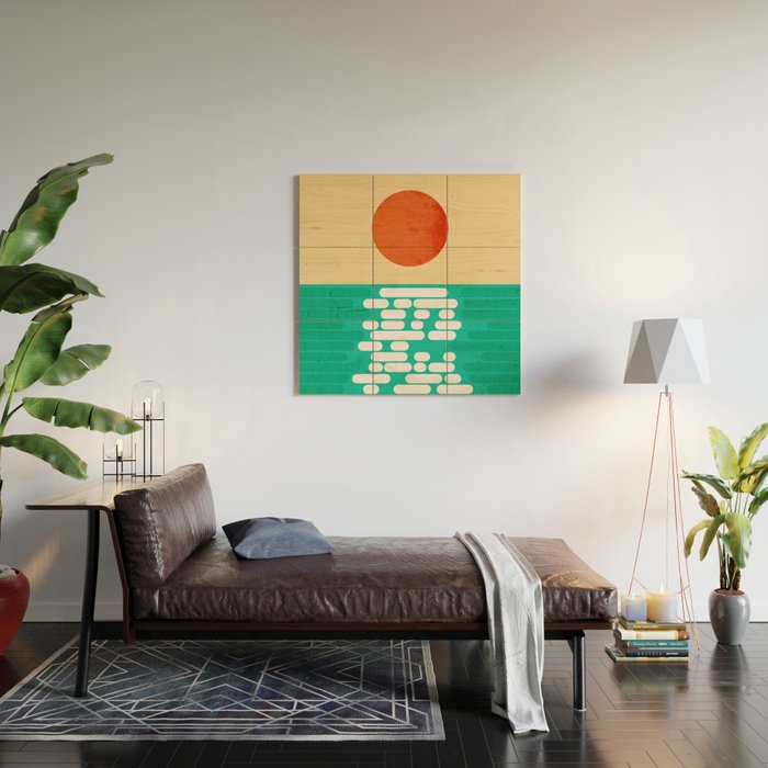 Sun over the sea Wood Wall Art Gallery Image 2