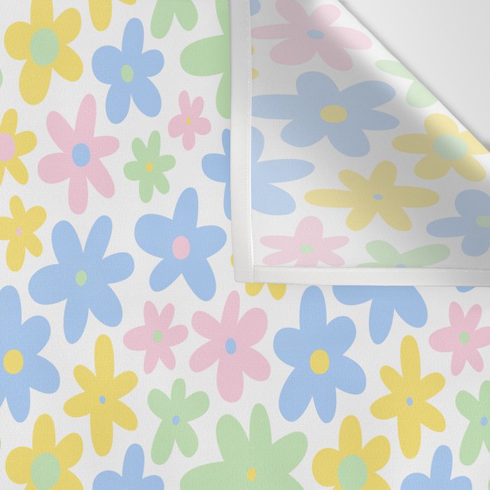 Colorful pastel flower art pattern Wall Tapestry Gallery Image 3