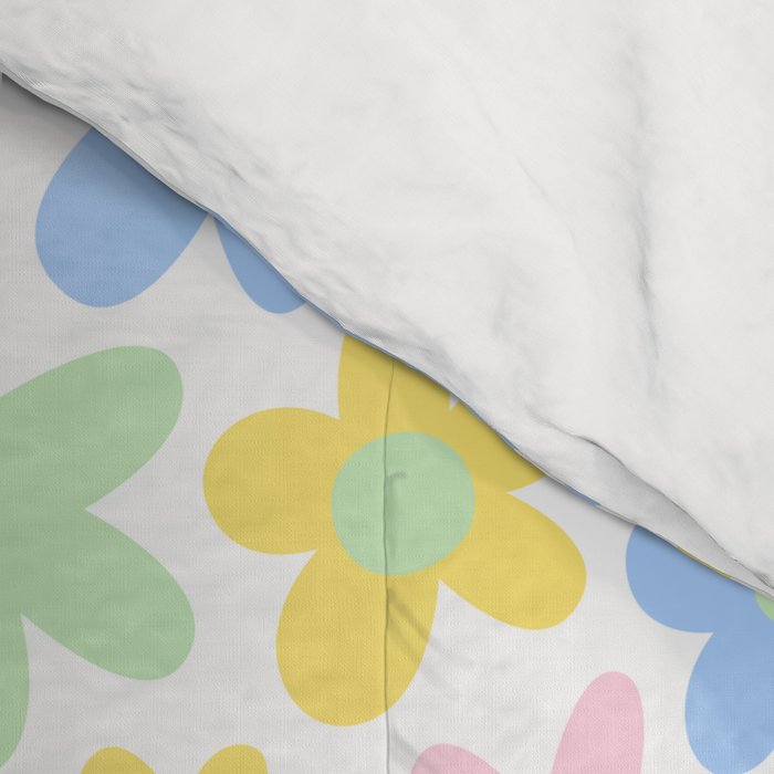 Colorful pastel flower art pattern Comforter Gallery Image 4