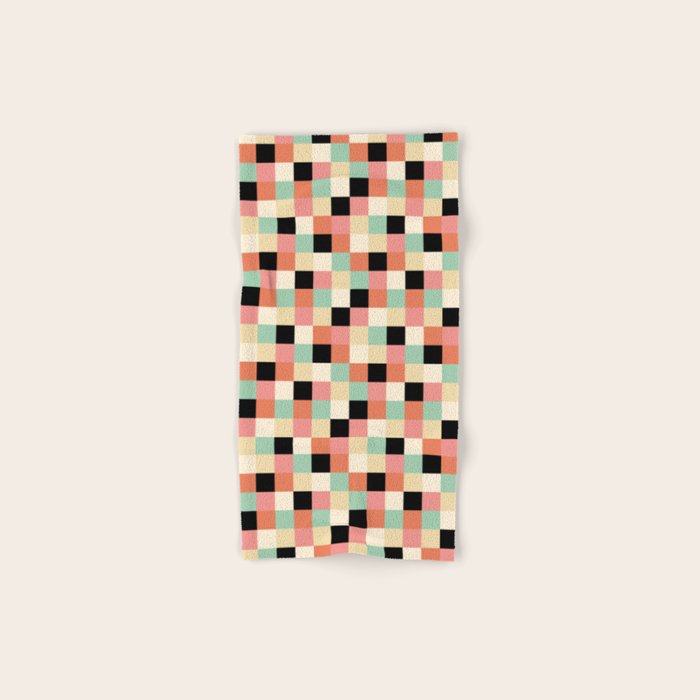 Bold Retro Checks Pattern - Small XXXIV Bath Towel Gallery Image 1