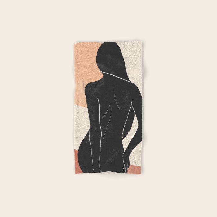 Minimal Abstract Art Nude Woman Bath Towel Gallery Image 1