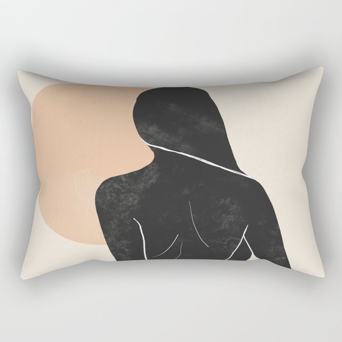 Minimal Abstract Art Nude Woman Rectangular Pillow Gallery Image 1