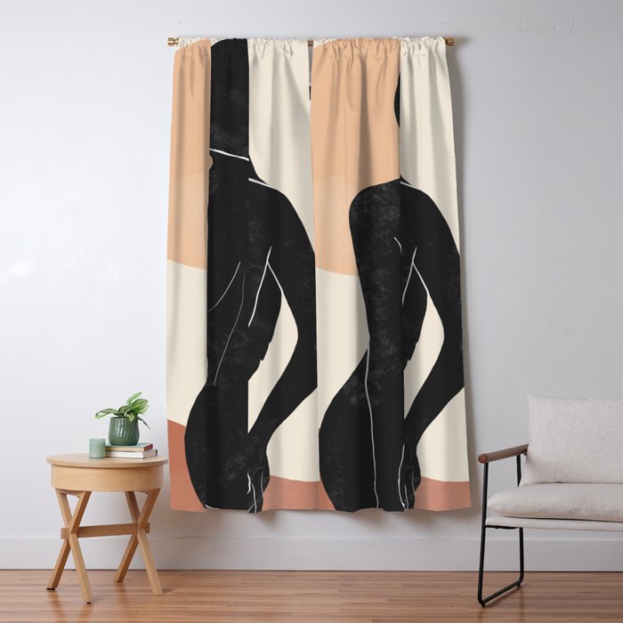 Minimal Abstract Art Nude Woman Window Curtain Gallery Image 1