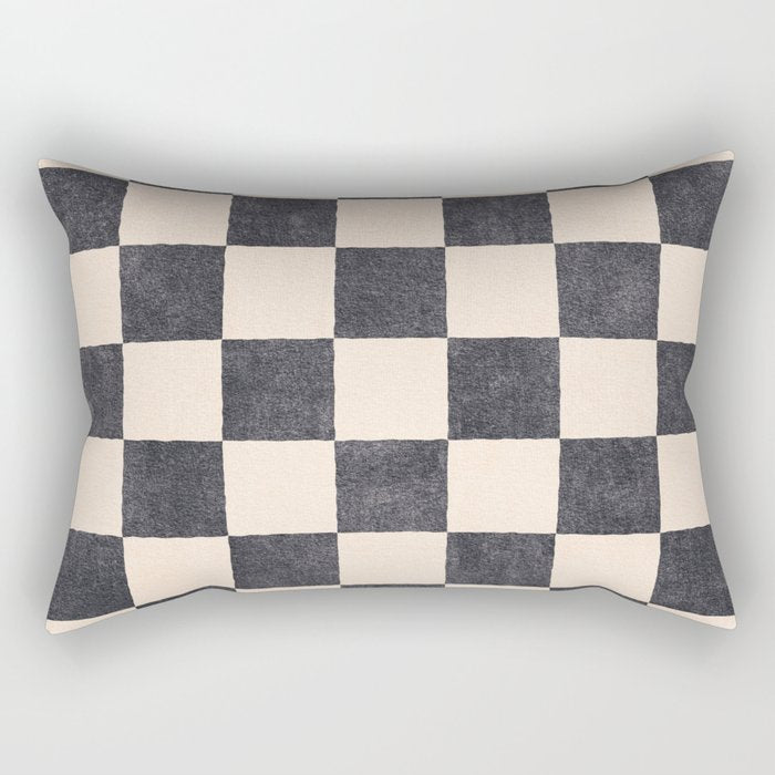 CHECKER - 001 - Graphite Rectangular Pillow Gallery Image 2